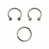 Outlet ❤️ Multi-Pack Pink CZ Nose Hoop and Horseshoes 3 Pack - 16 Gauge 🤩 -Playboy Shop 03771862 a