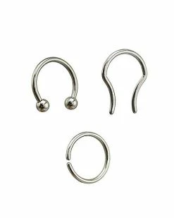 Promo ⌛ Multi-Pack Titanium Septum Rings 3 Pack - 16 Gauge 🔔 -Playboy Shop 03771870 b