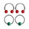 Top 10 😀 Multi-Pack Red and Green Captive Bead and Horseshoe Rings 4 Pack - 16 Gauge 😉 -Playboy Shop 03771920 a