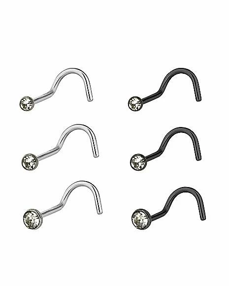 Best Sale β Multi-Pack CZ Black Screw Nose Rings 6 Pack - 20 Gauge π 3 Best Sale β Multi-Pack CZ Black Screw Nose Rings 6 Pack - 20 Gauge π
