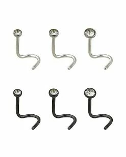 Best Sale β Multi-Pack CZ Black Screw Nose Rings 6 Pack - 20 Gauge π 5 Best Sale β Multi-Pack CZ Black Screw Nose Rings 6 Pack - 20 Gauge π -Playboy Shop 03771979 b