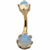 Promo ❤️ CZ White Faux Opal Goldplated Belly Ring - 14 Gauge ⭐ -Playboy Shop 03772050 a