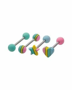 Discount ⭐ Multi-Pack Layer Star and Heart Barbells 4 Pack - 14 Gauge ⭐ -Playboy Shop 03772076 b