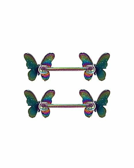 Top 10 π― CZ Rainbow Butterfly Nipple Barbells - 14 Gauge π 4 Top 10 π― CZ Rainbow Butterfly Nipple Barbells - 14 Gauge π - Image 2