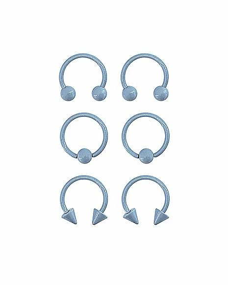 New π₯° Multi-Pack Matte Light Blue Horseshoe Rings and Captive Rings 6 Pack - 16 Gauge β€οΈ 3 New π₯° Multi-Pack Matte Light Blue Horseshoe Rings and Captive Rings 6 Pack - 16 Gauge β€οΈ