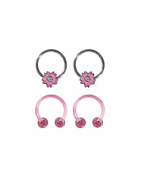 Best reviews of π Multi-Pack CZ Pink Flower Horseshoe Rings and Captive Rings 4 Pack - 16 Gauge π 3 Best reviews of π Multi-Pack CZ Pink Flower Horseshoe Rings and Captive Rings 4 Pack - 16 Gauge π