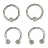 Budget π Multi-Pack Silvertone Titanium Captive Rings and Horseshoe Rings - 2 Pair π 2 Budget π Multi-Pack Silvertone Titanium Captive Rings and Horseshoe Rings - 2 Pair π -Playboy Shop 03772407 a
