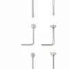 Best Sale 🥰 Multi-Pack CZ Titanium, Nose Pin L-Bend and Screw Nose Ring 6 Pack - 20 Gauge 👏 -Playboy Shop 03772431 a