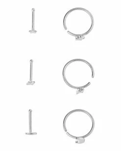 Best reviews of 🔔 Multi-Pack Star Moon Lightning Titanium Nose Pin and Screw Nose Ring 6 Pack - 20 Gauge 🎁