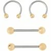 Coupon π Multi-Pack Silvertone and Goldtone Titanium Horseshoe Rings and Nipple Barbells 4 Pack - 14 and 16 Gauge 𧨠2 Coupon π Multi-Pack Silvertone and Goldtone Titanium Horseshoe Rings and Nipple Barbells 4 Pack - 14 and 16 Gauge 𧨠-Playboy Shop 03772621 a