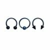 Wholesale ⭐ Multi-Pack Black and Blue Ombre Horseshoe Rings and Captives 3 Pack - 16 Gauge 😉