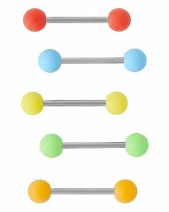 Cheap ❤️ Multi-Pack Multi-Color Neon Barbells 5 Pack - 16 Gauge 🌟