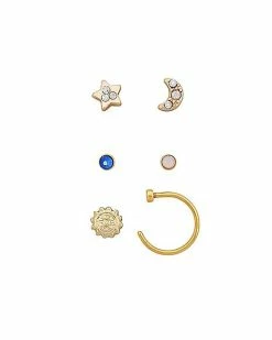 Outlet 😉 Multi-Pack CZ Moon Sun Star Nose Rings 6 Pack - 22 Gauge 😉 -Playboy Shop 03772928 b 1