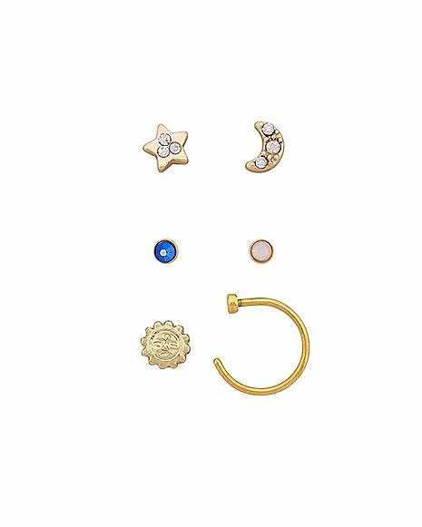 Top 10 π₯ Multi-Pack Moon and Star Nose Rings 6 Pack - 20 Gauge π 6 Top 10 π₯ Multi-Pack Moon and Star Nose Rings 6 Pack - 20 Gauge π - Image 4