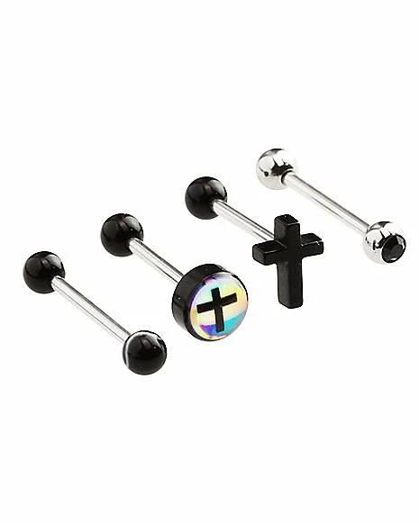 Coupon π Multi-Pack Black CZ Cross Barbells 4 Pack - 14 Gauge π 3 Coupon π Multi-Pack Black CZ Cross Barbells 4 Pack - 14 Gauge π