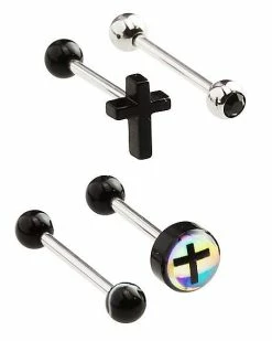 Coupon π Multi-Pack Black CZ Cross Barbells 4 Pack - 14 Gauge π 8 Coupon π Multi-Pack Black CZ Cross Barbells 4 Pack - 14 Gauge π -Playboy Shop 03773405 c