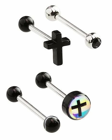 Coupon π Multi-Pack Black CZ Cross Barbells 4 Pack - 14 Gauge π 5 Coupon π Multi-Pack Black CZ Cross Barbells 4 Pack - 14 Gauge π - Image 3