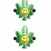 Discount 👏 Green Weed Leaf Smiley Face Nipple Barbells - 14 Gauge 🔥 -Playboy Shop 03773645 a