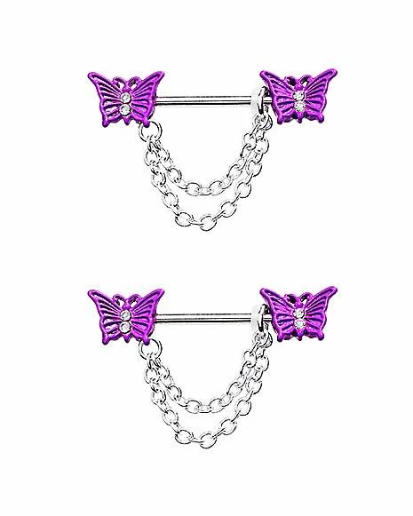 Cheapest π₯ Multi-Pack CZ Butterfly Chain Dangle Nipple Barbells - 14 Gauge π 3 Cheapest π₯ Multi-Pack CZ Butterfly Chain Dangle Nipple Barbells - 14 Gauge π
