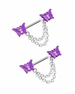 Cheapest π₯ Multi-Pack CZ Butterfly Chain Dangle Nipple Barbells - 14 Gauge π 7 Cheapest π₯ Multi-Pack CZ Butterfly Chain Dangle Nipple Barbells - 14 Gauge π -Playboy Shop 03773652 b