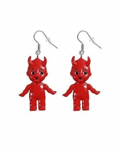 Cheap ✨ Devil Baby Dangle Earrings - 18 Gauge 🤩