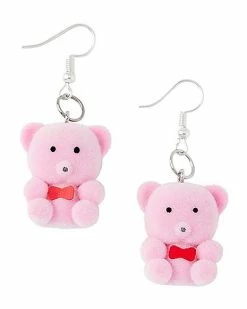 Cheap 👍 Pink Teddy Bear Dangle Earrings 😍