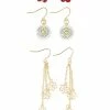 Cheapest 😉 Multi-Pack Cherry and Daisy Earrings - 3 Pair ⌛ -Playboy Shop 03775152 a