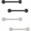 Best reviews of ⌛ Multi-Pack CZ Black and Silvertone Barbells 4 Pack - 14 Gauge 🔥