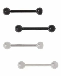 Best reviews of ⌛ Multi-Pack CZ Black and Silvertone Barbells 4 Pack - 14 Gauge 🔥
