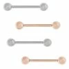 Cheapest 🛒 Multi-Pack CZ Rose Gold and Silvertone Barbells 4 Pack - 14 Gauge ❤️ -Playboy Shop 03777091 a