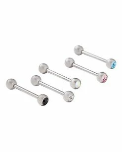 Best reviews of ❤️ Multi-Pack CZ Silvertone Barbells 5 Pack - 14 Gauge 😀 -Playboy Shop 03777125 b