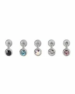 Best reviews of ❤️ Multi-Pack CZ Silvertone Barbells 5 Pack - 14 Gauge 😀 -Playboy Shop 03777125 c