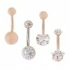 Flash Sale ❤️ Multi-Pack CZ Heart and Star Belly Rings 4 Pack - 14 Gauge ❤️ -Playboy Shop 03777133 a