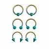 Best deal 😀 Multi-Pack Ombre Captive Bead and Horseshoe Rings 6 Pack - 16 Gauge 🎉 -Playboy Shop 03784105 a