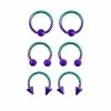 Best deal 😉 Multi-Pack Teal and Purple Ombre Captive Bead and Horseshoe Rings 6 Pack - 16 Gauge 🛒 -Playboy Shop 03784113 a