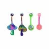 Budget ⌛ Multi-Pack CZ Mushroom Belly Rings 4 Pack - 14 Gauge ✨ -Playboy Shop 03784584 a