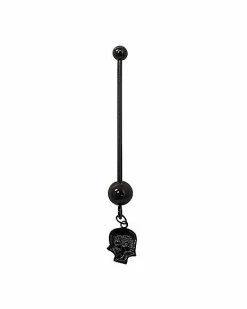 Cheap 🤩 Black Skull Pregnancy Dangle Belly Ring - 14 Gauge 🛒 -Playboy Shop 03784709 b