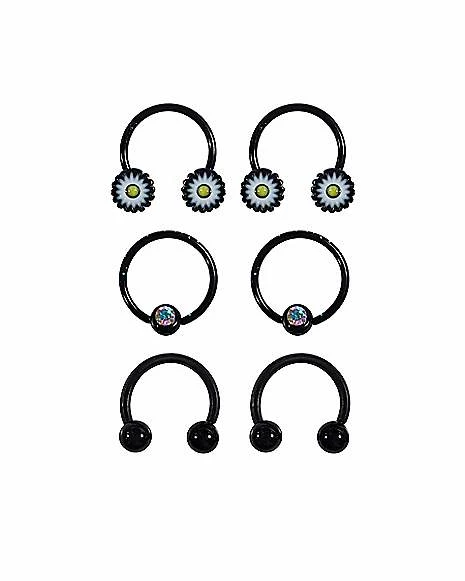Wholesale π Multi-Pack CZ Daisy Horseshoes and Captive Rings 3 Pair - 16 Gauge βοΈ 3 Wholesale π Multi-Pack CZ Daisy Horseshoes and Captive Rings 3 Pair - 16 Gauge βοΈ