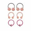 Hot Sale 🛒 Multi-Pack Pink Rose Horseshoe Rings 3 Pair - 16 Gauge 👍 -Playboy Shop 03785045 a