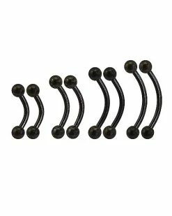 New 🥰 Multi-Pack Black Curved Barbells 8 Pack - 16 Gauge 🔥