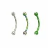 Buy 🧨 Multi-Pack Silvertone Rainbow and Green Snake Eye Curved Barbells 3 Pack - 16 Gauge ✨