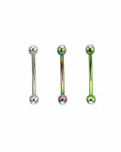 Buy 🧨 Multi-Pack Silvertone Rainbow and Green Snake Eye Curved Barbells 3 Pack - 16 Gauge ✨ -Playboy Shop 03785292 b