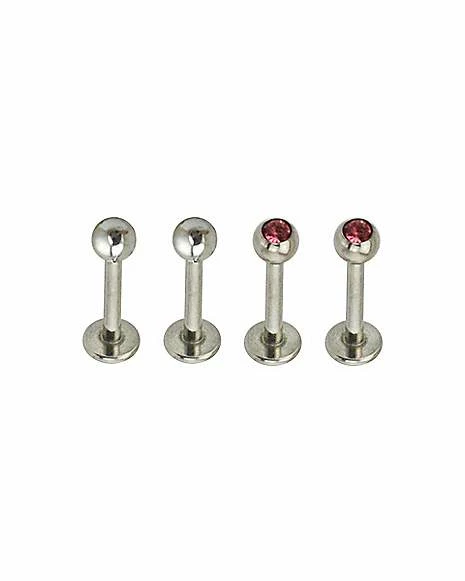 Discount π₯° Multi-Pack Pink CZ Labrets 4 Pack - 16 Gauge π 3 Discount π₯° Multi-Pack Pink CZ Labrets 4 Pack - 16 Gauge π