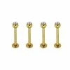 Budget π Multi-Pack Goldtone Clear Stone Dimple Labret Lip Rings 4 Pack - 16 Gauge π 1 Budget π Multi-Pack Goldtone Clear Stone Dimple Labret Lip Rings 4 Pack - 16 Gauge π -Playboy Shop 03785417 a