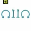 Buy 🔥 Multi-Pack Glow In The Dark CZ Light Blue Horseshoe Rings and Labret Rings 4 Pack - 16 Gauge 🤩 -Playboy Shop 03785474 a