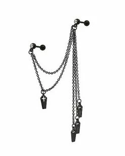 Brand new 🎁 CZ Coffin Dangle Double Cartilage Barbell - 18 Gauge 😉 -Playboy Shop 03785607 b