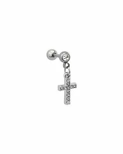 Best deal π CZ Cross Dangle Cartilage Barbell - 16 Gauge β