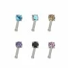 Best deal 🎉 Multi-Pack Multi-Color CZ Nose Pins 6 Pack - 18 Gauge 😀 1 Best deal 🎉 Multi-Pack Multi-Color CZ Nose Pins 6 Pack - 18 Gauge 😀 -Playboy Shop 03785763 a