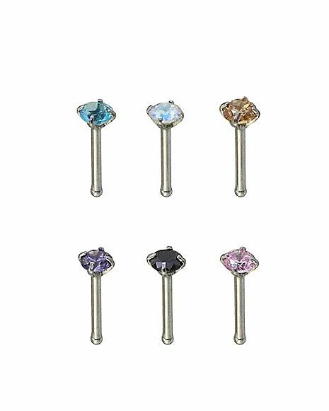 Best deal π Multi-Pack Multi-Color CZ Nose Pins 6 Pack - 18 Gauge π 4 Best deal π Multi-Pack Multi-Color CZ Nose Pins 6 Pack - 18 Gauge π - Image 2