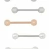Best deal 👍 Multi-Pack Silvertone Rose Goldtone and White Barbells 5 Pack - 14 Gauge 😉 -Playboy Shop 03788460 a